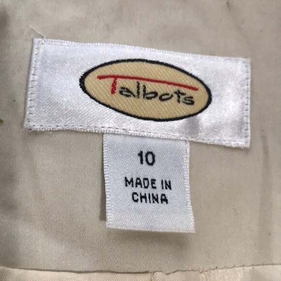 TALBOTS cream brown embroidered blazer jacket size 10 - Picture 9 of 10